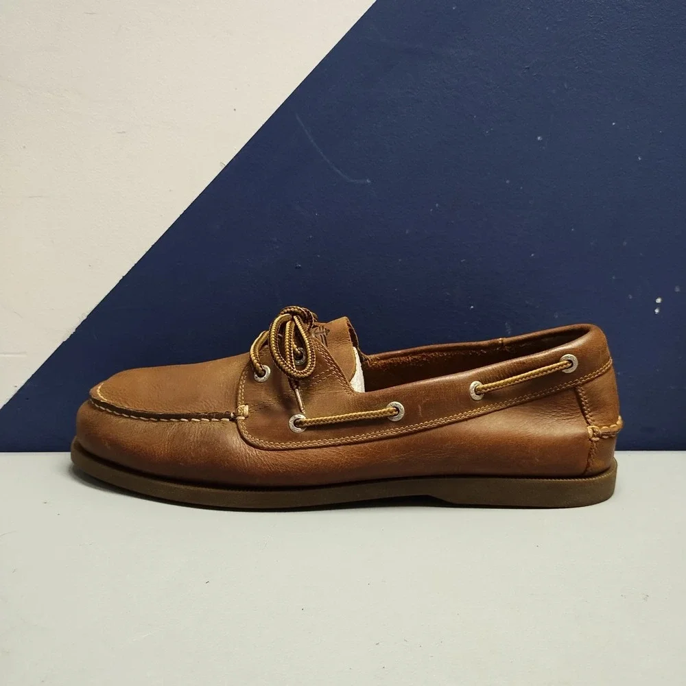Dockers Castaway‎ Boat Shoes Mens US 13W Brown Leather Classic Comfort Lace-Up